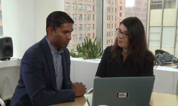 Lauren Berliner talks to CBC reporter Steven D'Souza