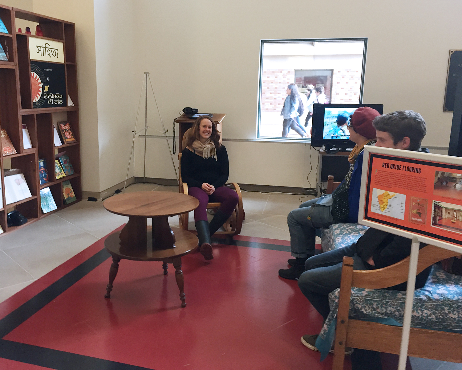 The exhibit features oral histories of those who helped build and sustain the networks of Indo-Soviet literary and cinematic exchange. The interviews, which play on the television in the background, were filmed and produced by exhibit curator Jessica Bachman and documentary filmmaker Emma Hinchliffe.