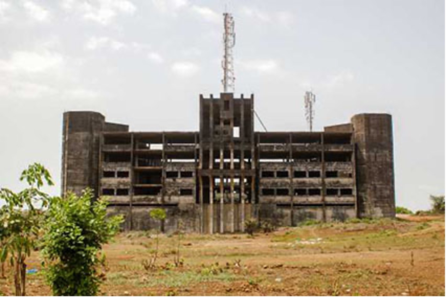 Liberia's unfinished Ministry of Defense building.