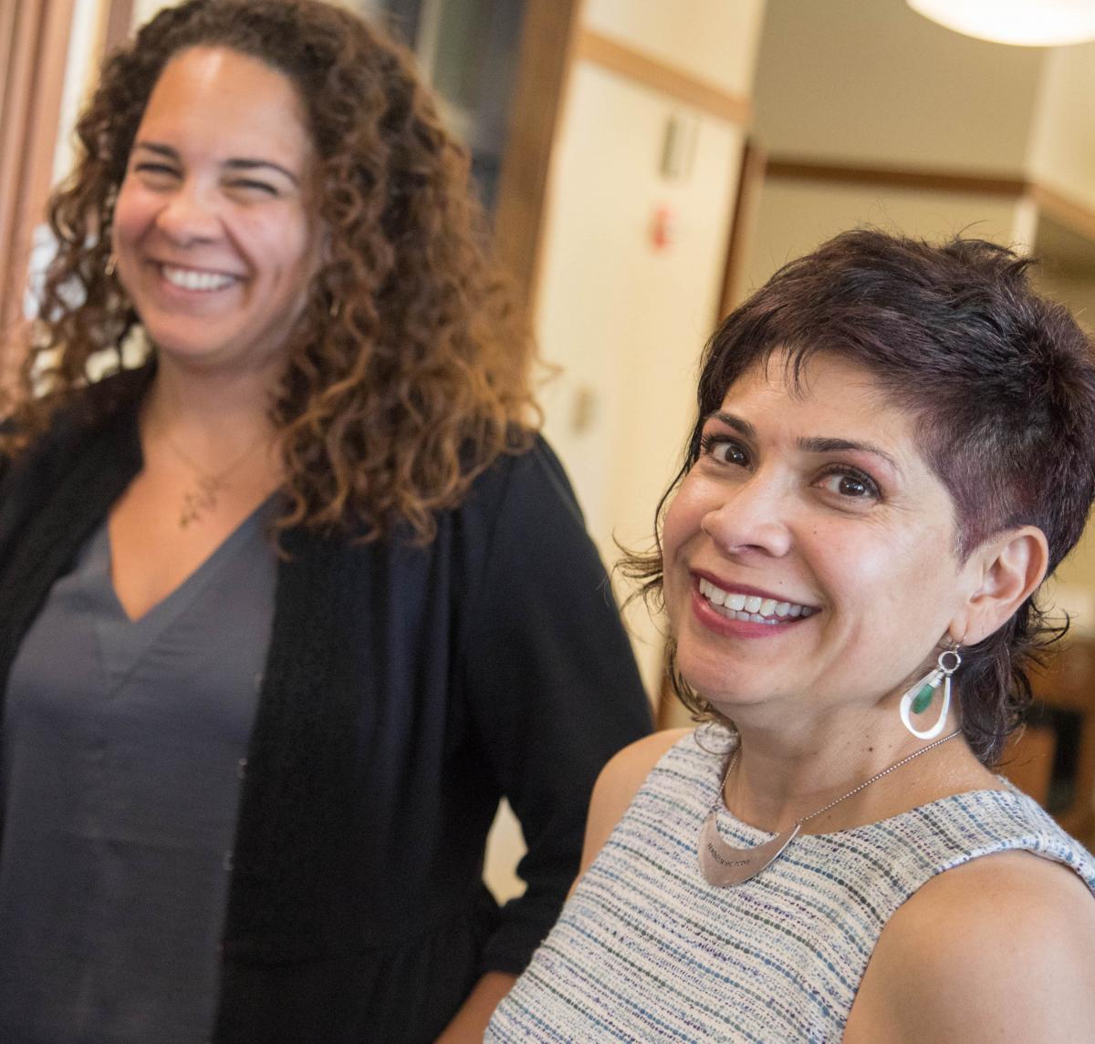 Two Barclay Simpson Prize Recipients laughing together