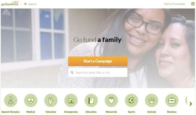 GoFundMe homepage image