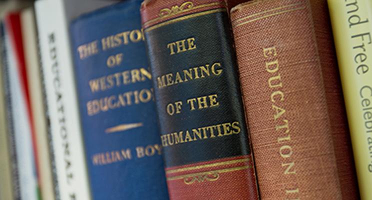 Books standing in a row.