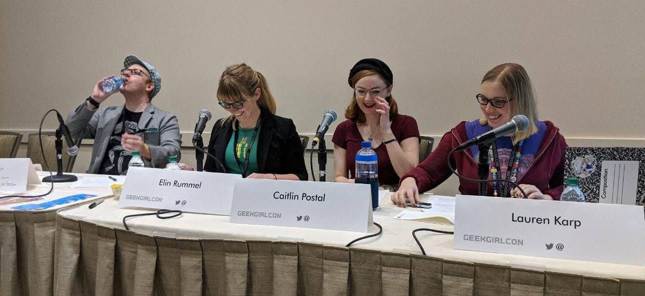 The author speaking on her panel at Geek Girl Con. Photo by Xandre Chateaubriand.