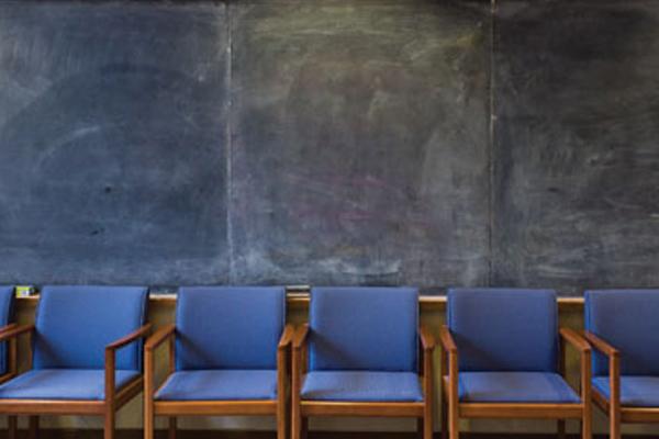 Row of Empty Simpson Center Conference Chairs