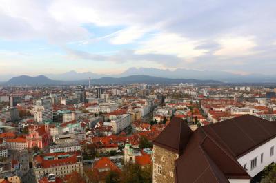 Aerial view of central Ljubljana