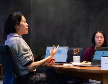 Tiffany Tsao and a student