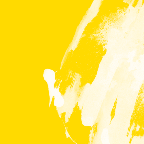 decorative image with yellow background and white brushstrokes