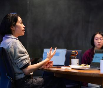 Tiffany Tsao and a student