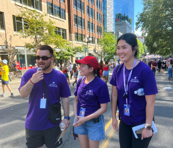 Three students in downtown Seattle
