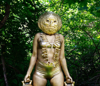 Person painted in gold art