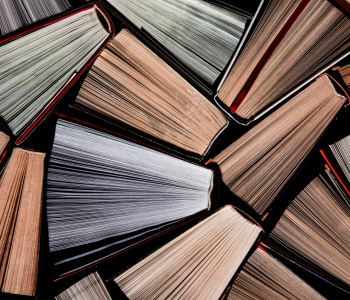 Books viewed from above
