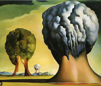 Painting of heads and trees